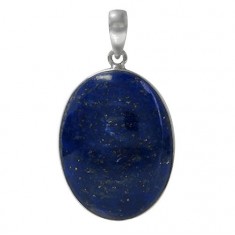 Oval Lapis Lazuli Pendant, Sterling Silver